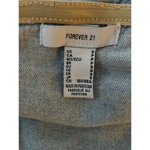 Tube Top Womens Small Y2K Side Zip Elastic Hem Tube Top Medium Wash Denim Corset - Picture 3 of 8